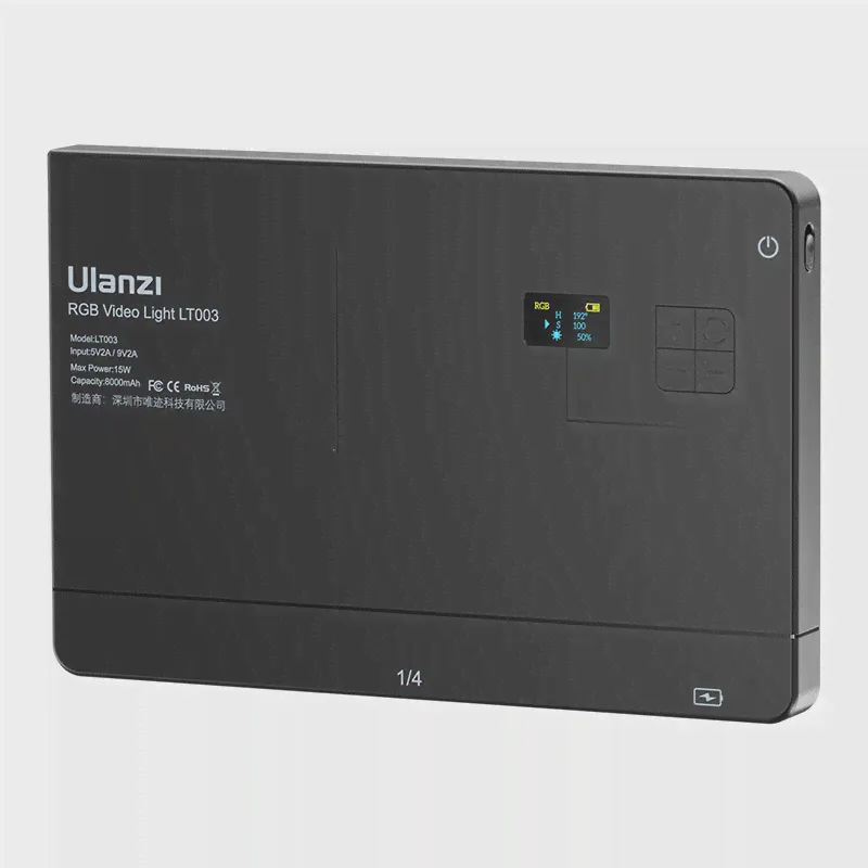 Ulanzi LT003 10-дюймовая RGB фотопанель для фото-и видеосъемки, оригинальная цветная перезаряжаемая студийная лампа 8000 мАч 2500K-9500K-2