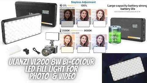ulanzi vl200 8w bi-colour Led continuous compact fill light for vlog youtube studio product shoot