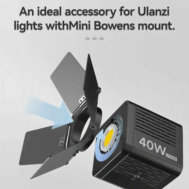 4-листьевые шторки Ulanzi с мини-байонетным креплением Bowens, четырёхлистный зеркальный барьер для Ulanzi LT028 40W COB светильник Ulanzi LT005 60W (art.: 3920c4f5e99da)-1