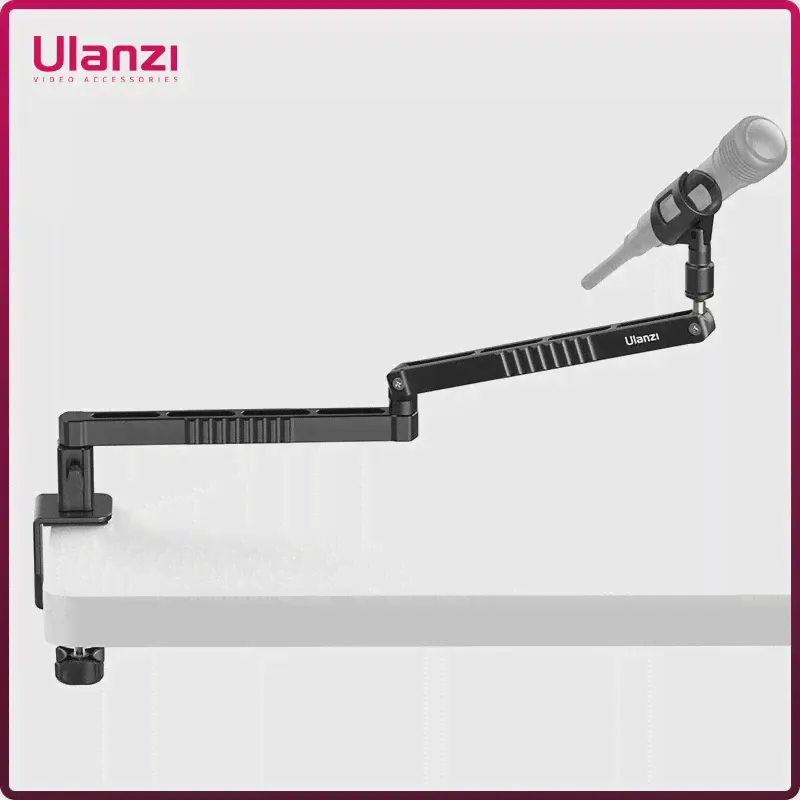 Обновленные Ulanzi LS26 Нижний профиль Mic Arm 360 ° Вращаемый складной складной низкоуровневый рычаг микрофона для потоковой записи