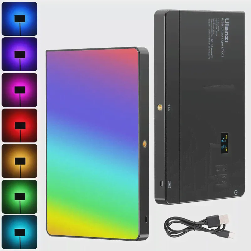Ulanzi LT003 15 Вт Полноцветная RGB Светодиодная Панель для Видеосъемки, Свет Для Камеры, Перезаряжаемая Лампа Для Фотостудии, CRI95 + 18 Вт Зарядное устройство