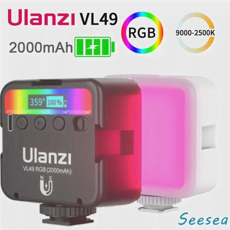 Мини-светильник Ulanzi VL49, RGB-подсветка для фотосъемки, светодиодсветодиодный лампа для видеокамеры (art.: 3920b4ec0cc21)