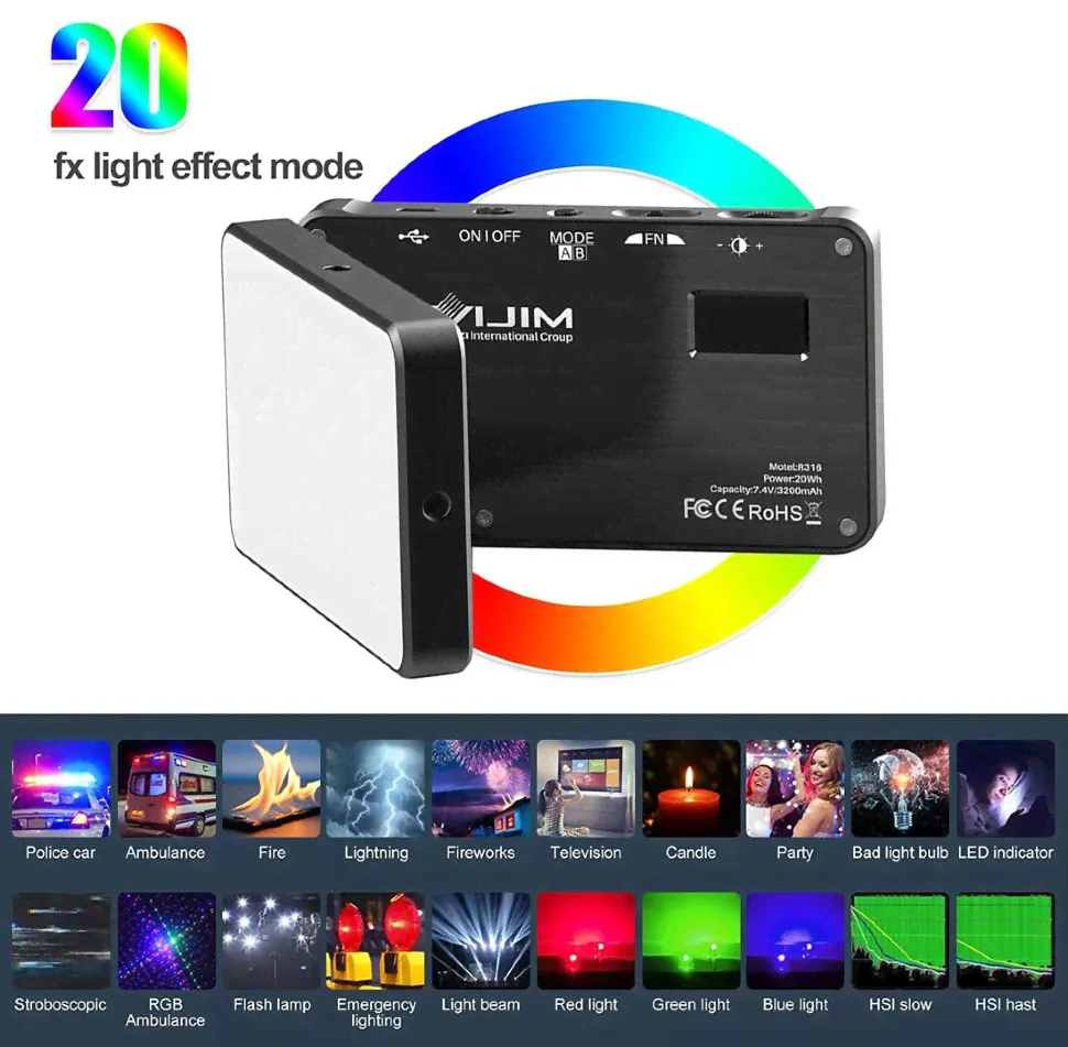 Осветитель Ulanzi VIJIM R316 RGB складной 2283-2