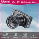 Ulanzi WL-1 18-мм широкоугольный объектив 10X HD Macro Объектив камеры для Sony ZV1 Аксессуары Регулируемый объектив камеры